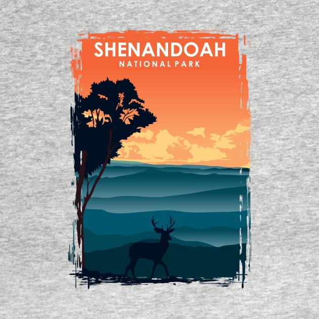 Shenandoah National Park Travel Poster by jornvanhezik